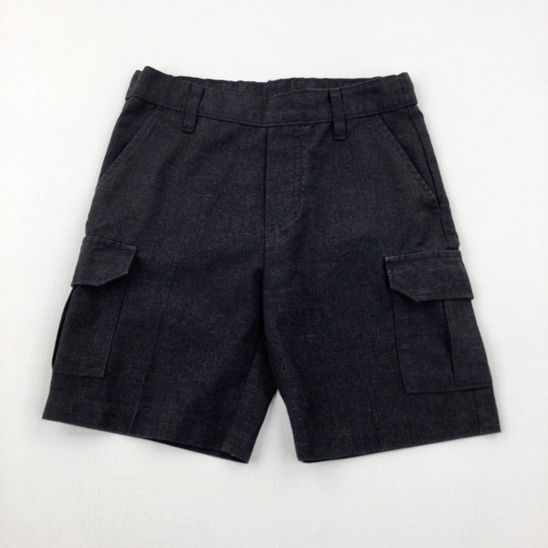 Charcoal Grey School Shorts With Adjustable Waist - Boys 4-5 Years