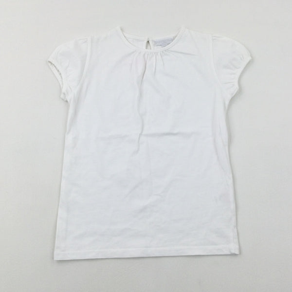 White Cotton T-Shirt - Girls 7-8 Years