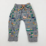 Vehicles Grey Jersey Joggers - Boys 12-18 Months