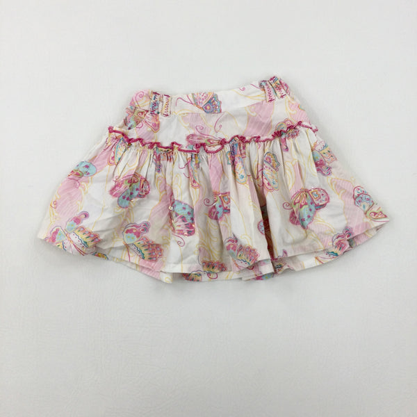 Butterflies Sequinned Pink & White Skirt - Girls 12-18 Months