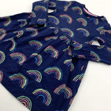 'Be Kind Be Colourful' Rainbows Navy Dress - Girls 3-4 Years
