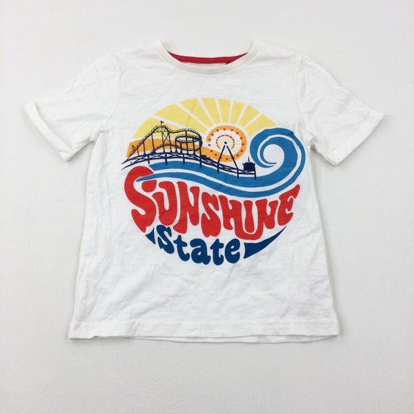 'Sunshine State' Fairground White T-Shirt - Boys 4-5 Years