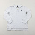 Ralph Lauren Motif White Long Sleeve Polo Shirt - Boys 4-5 Years