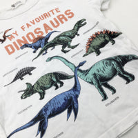 'My Favourite Dinosaurs' White T-Shirt - Boys 5-6 Years