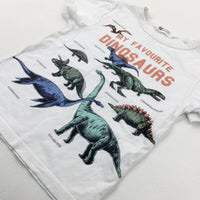'My Favourite Dinosaurs' White T-Shirt - Boys 5-6 Years