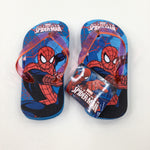 **NEW** 'Ultimate Spider-Man' Blue & Red Flip Flops - Boys - Shoe Size 7.5-8.5