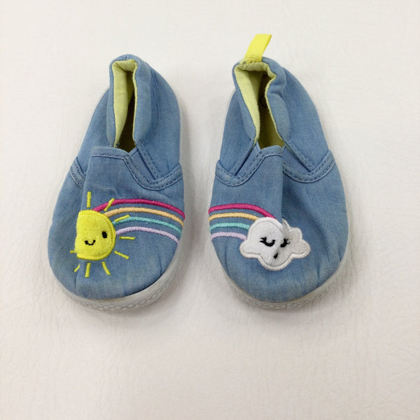 Sun & Clouds Blue Baby Shoes - Girls - Shoe Size 5