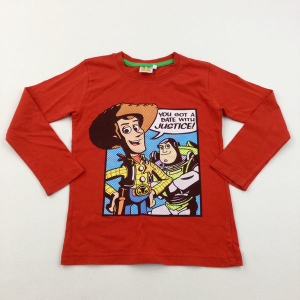 Woody & Buzz Lightyear Toy Story Red Long Sleeved Top - Boys 6-7 Years