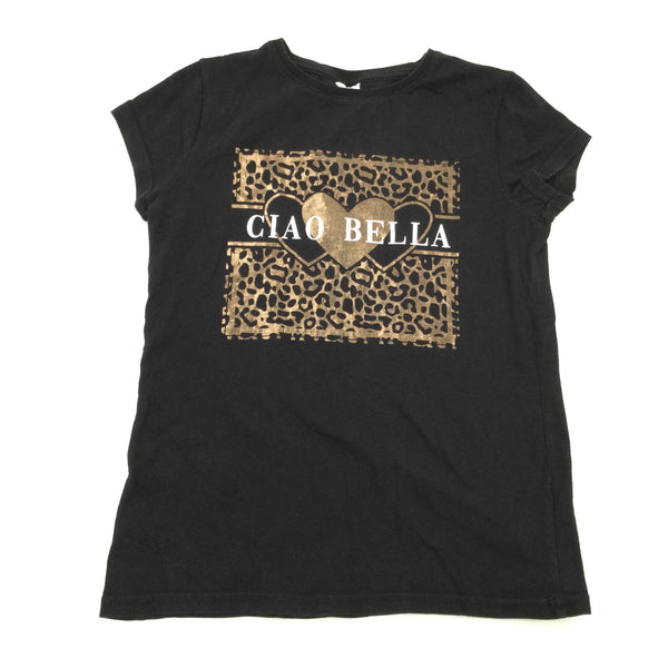 'Ciao Bella' Black T-Shirt - Girls 10-11 Years