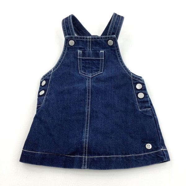 Blue Denim Pinafore Dress - Girls 6-9 Months
