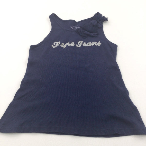 'Pepe Jeans' Navy Ribbed Vest Top - Girls 7-8 Years