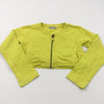 Yellow Cropped Zip Up Jersey Cardigan - Girls 7-8 Years
