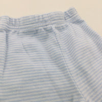 Blue & White Striped Leggings with Enclosed Feet - Boys Newborn