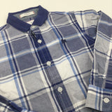 Blue & White Checked Cotton Shirt - Boys 8 Years