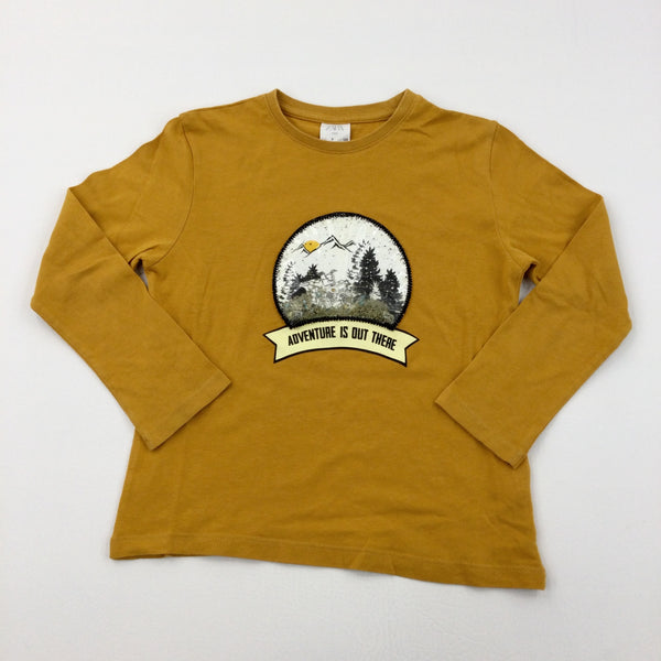 'Adventure Is Out There' Quad Bike Mustard Long Sleeve Top - Boys 7 Years