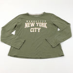 'New York City' Green Long Sleeve Top - Girls 12-13 Years