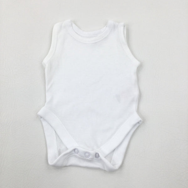 White Cotton Sleeveless Bodysuit - Boys/Girls Newborn