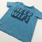 'Need Wifi' Blue T-Shirt - Boys 4-5 Years