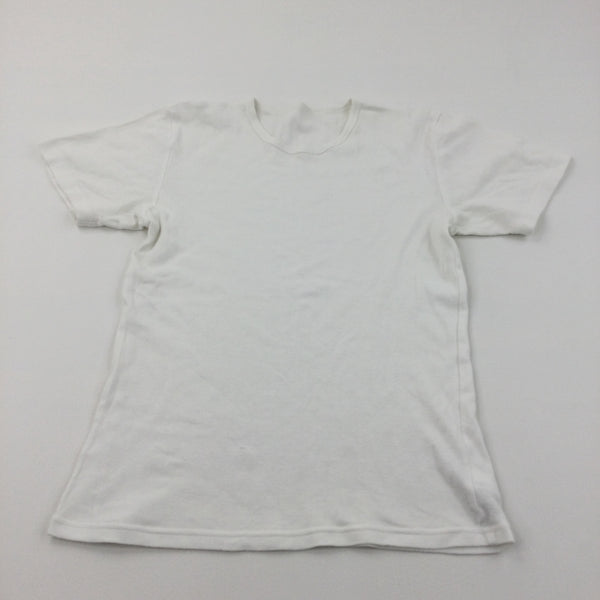 White T-Shirt / Short Pyjama Top - Boys 11-12 Years