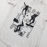 'Born To Skate' White T-Shirt - Boys 5 Years