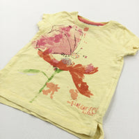 'Butterfly Kisses' Yellow T-Shirt - Girls 3-6 Months