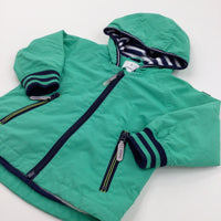 'Junior J' Green Fleece Lined Showerproof Jacket with Hood - Boys 18-24 Months