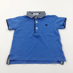 Checked Collar Blue Polo Shirt - Boys 18-24 Months