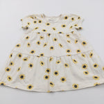 Sunflowers Cream Lightweight Jersey Dress - Girls 18-24 Months