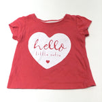 'Hello Little Cutie' Heart Pink T-Shirt - Girls 9-12 Months