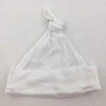 White Cotton Hat - Boys/Girls 0-3 Months