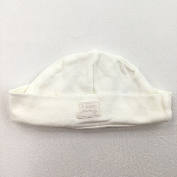 'I Love Mummy' Cream Hat - Boys/Girls Newborn