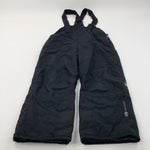 'Hydrafort' Fully Lined Black Ski Salopettes with Braces - Boys/Girls 7-8 Years