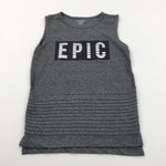 'Epic' Grey Mottled Vest Top - Boys 7-8 Years