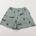 Tigers Pale Green & Grey Pyjama Shorts - Boys 5-6 Years