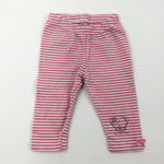 Tiny Tatty Teddy Pink & White Stripe Leggings - Girls 0-3 Months