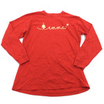 'Emma' Glittery Red & Gold Top - Girls 12-13 Years - Christmas