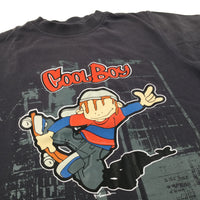 'Cool Boy' Skateboarder Navy T-Shirt - Boys 3-4 Years
