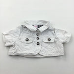 White Cotton Twill Bolero Jacket - Girls 12-18 Months