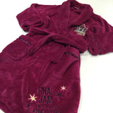 'Camp Rock' Mauve Fleece Dressing Gown with Attached Belt - Girls 5-6 Years