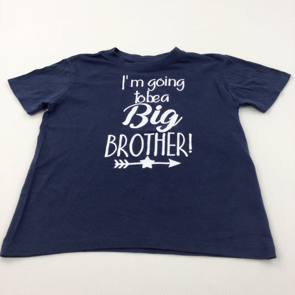 'I'm Going To Be A Big Brother' Navy T-Shirt - Boys 7-8 Years
