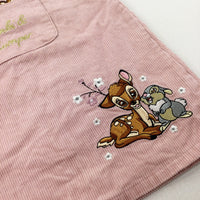 'Bambi & Thumper' Pink Cord Dungaree Dress - Girls 12-18 Months