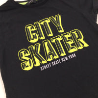 'City Skater' Black T-Shirt - Boys 7-8 Years