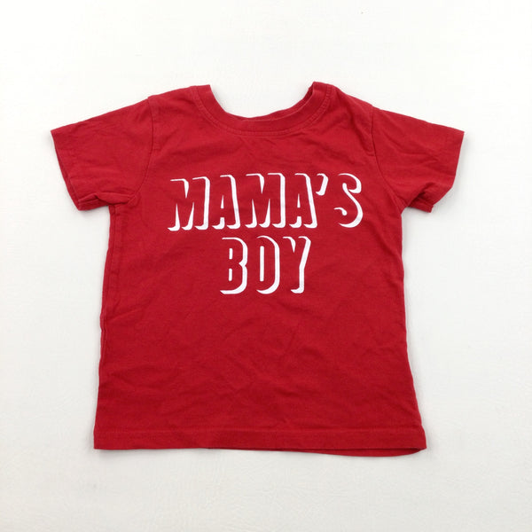 'Mama's Boy' Red T-Shirt - Boys 2-3 Years