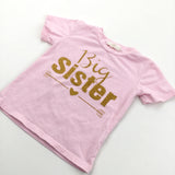 'Big Sister' Glittery Pink T-Shirt - Girls 18-24 Months