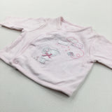 'Little Friends' Mouse Appliqued Pink Cardigan - Girls Newborn