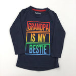 'Grandpa Is My Bestie' Navy Long Sleeve Top - Boys 18-24 Months