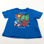 'Marvel' Superheroes Blue T-Shirt - Boys 2-3 Years