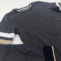 'Downloading…' Charcoal, White & Beige Long Sleeve Top - Boys 11 Years