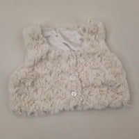 Cream Fluffy Gilet - Girls 9-12 Months