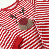 Reindeer Red Striped Pyjamas - Boys/Girls 9-12 Months